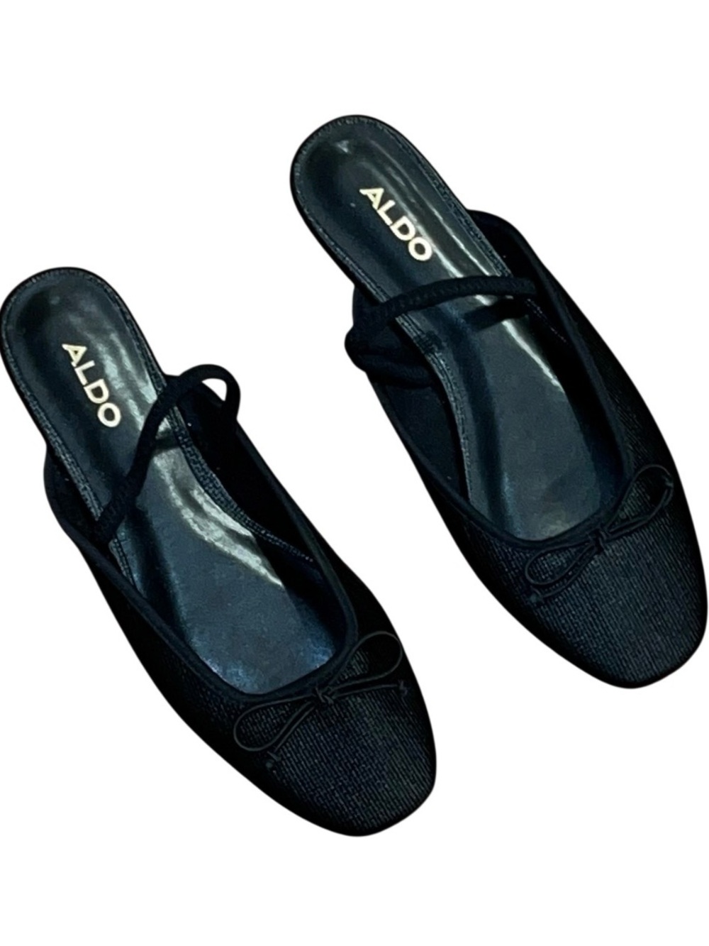 Aldo Black Sling Back Ballet Shoes Flats NWOB Bow Women’s 5.5